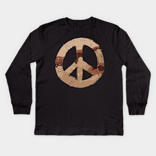 Chocolate Chip Peace Kids Long Sleeve T-Shirt